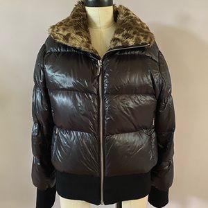 Spyder down puff jacket with faux fur collar